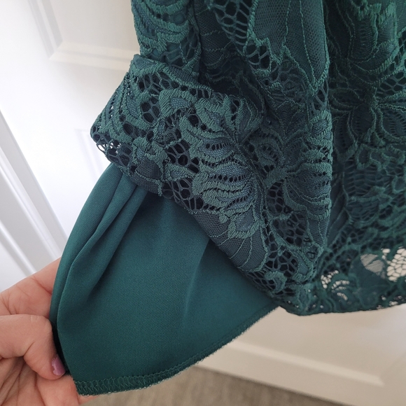 Emerald Sundae emerald green lace dress size large - Picture 3 of 8